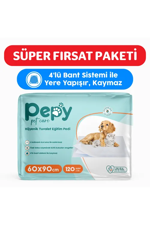60x90 Hijyenik Tuvalet Eğitim Pedi 30'lu 4 Paket 120 Adet