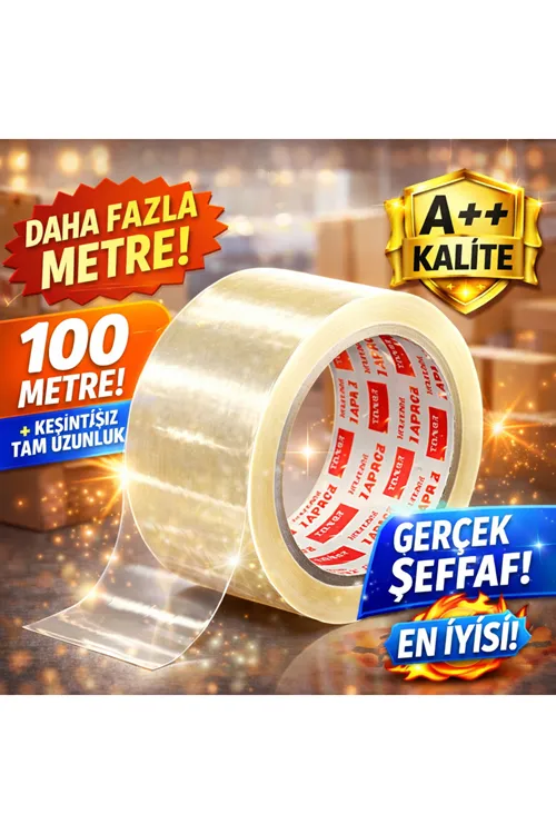 TAM 100 METRE 45x100 Koli Bandı Şeffaf A Kalite Bant