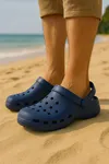 Lacivert Ortopedik Günlük Erkek Terlik & Sandalet