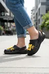 Siyah Sarı Ayıcıklı Kreş Sahil Plaj Havuz Terliği Unisex Çocuk Terlik & Sandalet