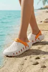 Ekru Turuncu Günlük Sahil Havuz Plaj Terliği Unisex Terlik & Sandalet