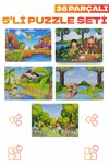 36 Parçalı x 5'li Puzzle Seti – 2‑3 Yaş Eğitsel Oyun Kaliteli Ürün