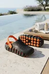 Siyah Turuncu Günlük Sahil Havuz Plaj Terliği Unisex Terlik & Sandalet