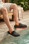 Siyah Turuncu Günlük Sahil Havuz Plaj Terliği Unisex Terlik & Sandalet
