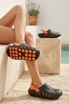 Siyah Turuncu Günlük Sahil Havuz Plaj Terliği Unisex Terlik & Sandalet