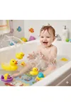Ördek 4'lü Yavrulu Sesli Banyo Oyuncağı Seti Ördek Ailesi Duş Seti Bebekler İçin