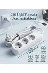 Grup 3'lü Ara Kablo Topraklı Üçlü Priz (3 METRE)