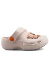 Ekru Figürlü Günlük Bahçe Sahil Plaj Kreş Unisex Çocuk Terlik&Sandalet