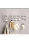 Kendinden Yapışkanlı Güçlü 5 Li Şeffaf Askılık-banyo-mutfak-kapı Arkası