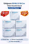 5 ADET 10mt X 10cm Tıbbi Elastik Band Esnek Flaster