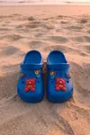 Saks Mavi Ayıcıklı Kreş Sahil Plaj Havuz Terliği Unisex Çocuk Terlik & Sandalet