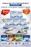 5 ADET 5mt X 5cm Tıbbi Elastik Band Esnek Flaster