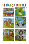 6 Parça Ahşap Puzzle Seti Eğitici Zeka Geliştirici Set