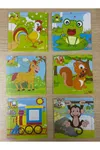 6 Parça Ahşap Puzzle Seti Eğitici Zeka Geliştirici Set