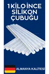 İnce Çubuk Silikon 1 Kilo Gram – Şeffaf Sıcak Silikon Çubuğu, El İşi ve Hobi Uyumlu Silikon Mumu