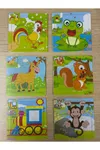 6 Parça Ahşap Puzzle Seti Eğitici Zeka Geliştirici Set