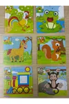 6 Parça Ahşap Puzzle Seti Eğitici Zeka Geliştirici Set