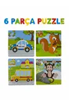 6 Parça Ahşap Puzzle Seti Eğitici Zeka Geliştirici Set