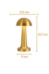 Mantar Masa Lambası Gold Şarjlı Dokunmatik 3 Renk Ayarlanabilir