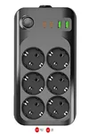 Termal Akım Korumalı USB ve Type-C 2.1A Şarj Çıkışlı 10A 2500W 6'lı Uzatma Grup Priz 2 Metre 3421