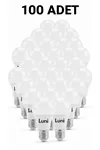 100 ADET Tasarruflu Led Ampul Beyaz E27 9w Lamba