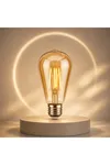 ST6 LED Filament Ampul 6W 2700K Amber Cam – Sarı Işık – 600 Lümen