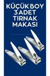 3 Adet Ultra Keskin Küçük Boy Tırnak Makası Seti - Nail Clipper Set