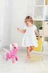 Işıklı Sesli Pilli Yürüyen At Oyuncağı Pony Oyuncağı Pembe ve Mavi