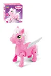 Işıklı Sesli Pilli Yürüyen At Oyuncağı Pony Oyuncağı Pembe ve Mavi