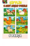Çiftlik Hayvanları Temalı Eğitici Ahşap Puzzle | Koyun, Tavuk, At, Keçi, Ördek, Civciv | 3-6 Yaş