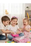 Piyano Kol Saati ve Gözlük 3 Parça Eğitici Oyuncak Pembe Kız Çocuklar