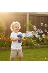 Köpük Atan Tabanca Mavi Çok Delikli Bubble Gun Oyuncak Pilli