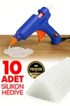 20 Watt Sıcak Silikon Tabancası Şeffaf Mum Yapıştırıcı Tabanca 10 Adet 15 cm Çubuk Silikon Hediye