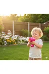 Köpük Atan Tabanca Pembe Çok Delikli Bubble Gun Oyuncak Pilli