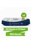 Vücut Temizleme Havlusu 50'li 3 Paket 150 Havlu