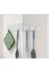 Kendinden Yapışkanlı Güçlü 5 Li Şeffaf Askılık-banyo-mutfak-kapı Arkası