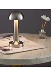 Şarjlı Masa Lambası Dekoratif Dokunmatik Mantar Masa Lambası Gümüş Renk