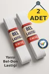 2 Adet Don Lastiği Esnek Beyaz Bel Lastiği Yassı Lastik Paça 20 Metre